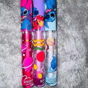 Stitch Lip Gloss Set - Pink, Purple, Blue